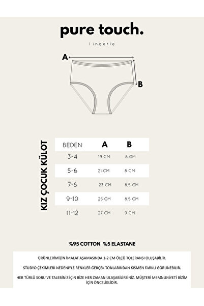 pure touch lingerie Kadın Yüksek Bel Tanga Külot 7'li Paket / Siyah