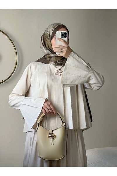 FUSHYA Kemerli Keten Etekli Takım