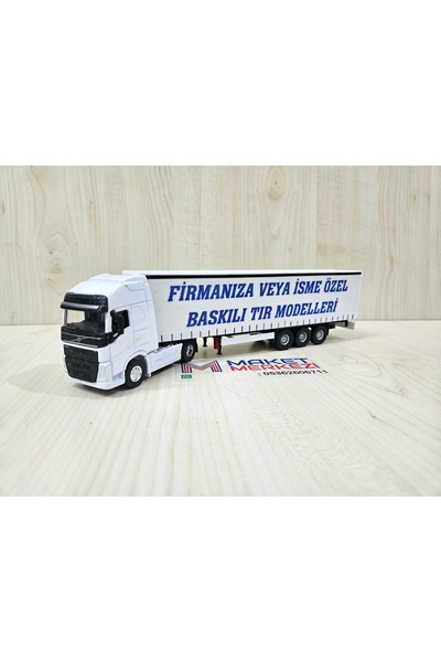 WELLY 25 cm uzunlukta 1/64 ölçek BEYAZ VOLVO FH4 TIR MAKETİ (firma ismi yazıl...