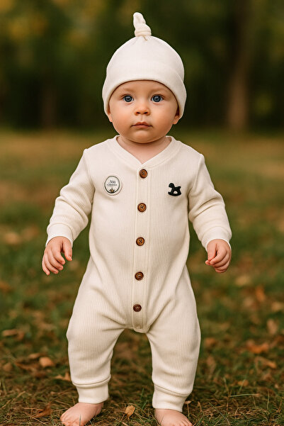 HappyMom Baby Horse Embroidered Jumpsuit