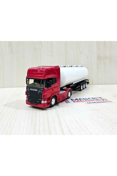 WELLY 25 cm uzunlukta 1/64 Kırmızı SCANIA TANKER TIR MAKETİ (firma ismi yazılabilir)
