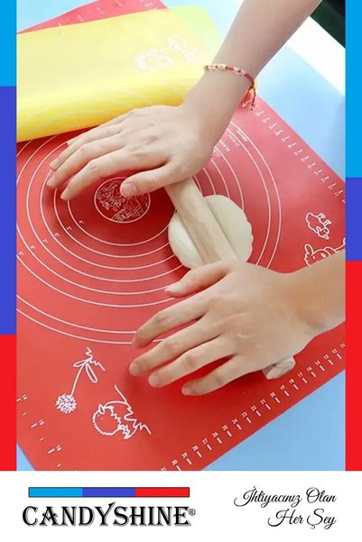 CandyShine Silicone Dough Rolling Mat Large Size 50x40 Cm