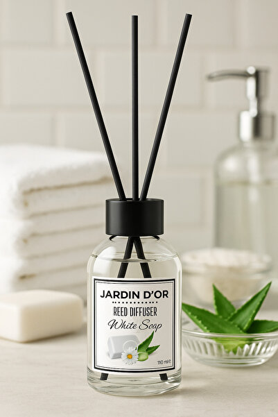 JARDIN D'OR Beyaz Sabun Çubuklu Oda Kokusu / White Soap Reed Diffuser 110 ml