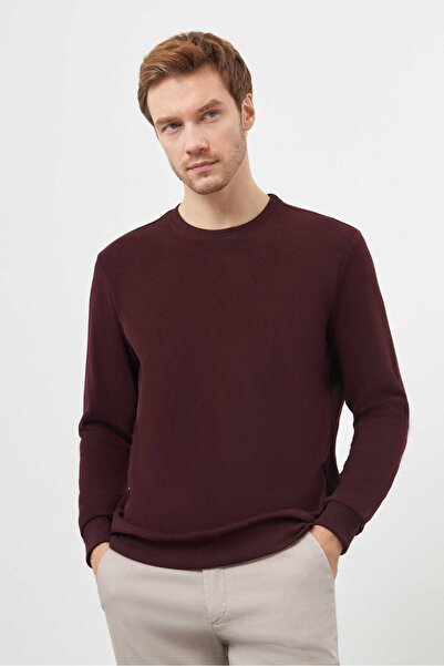 Morven Ανδρικό φούτερ με λαιμόκοψη σε μπορντό Trend