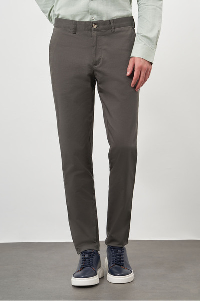 Morven Men's Khaki Cotton Side Pocket Slim Fit Chino Trousers
