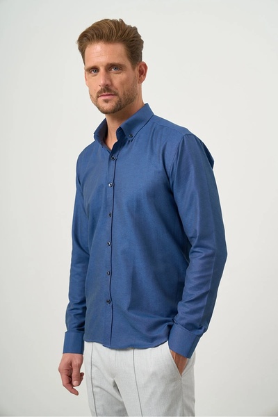 Morven Сорочка на ґудзиках з комірцем, що легко прасується Оксфордська бавовняна сорочка вузького крою