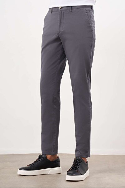 Morven Чоловічі димчасті сезонні бавовняні штани з боковими кишенями, slim fit