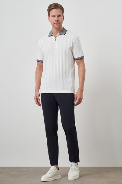Morven Men's Ecru Trend Polo Neck T-Shirt