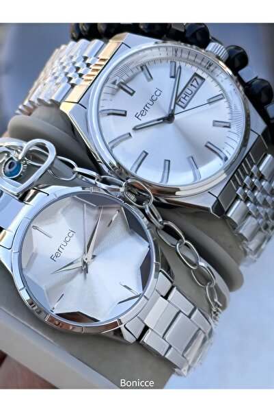 Ferrucci Dear Watch, Silver Color Dial Functions Active, Steel Band Bracelet Gift