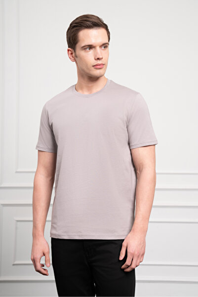 Morven Ανδρικό ΑΝΟΙΧΤΟ ΓΚΡΙ Basic Crew Neck Dynamic Fit βαμβακερό μπλουζάκι