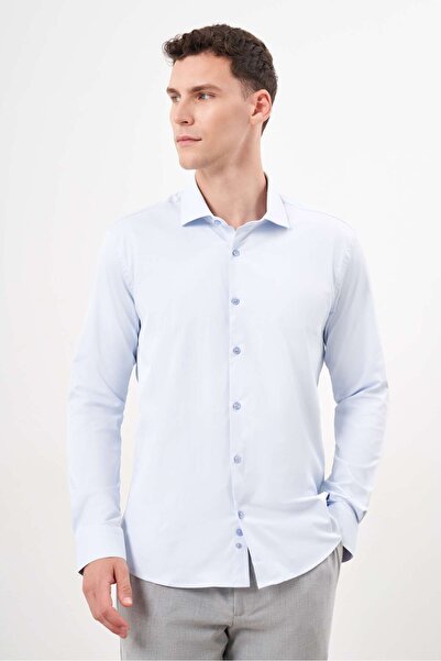 Morven Чоловіча сорочка A. MAVİ Basic з прямим кроєм, італійським коміром та облягаючим кроєм