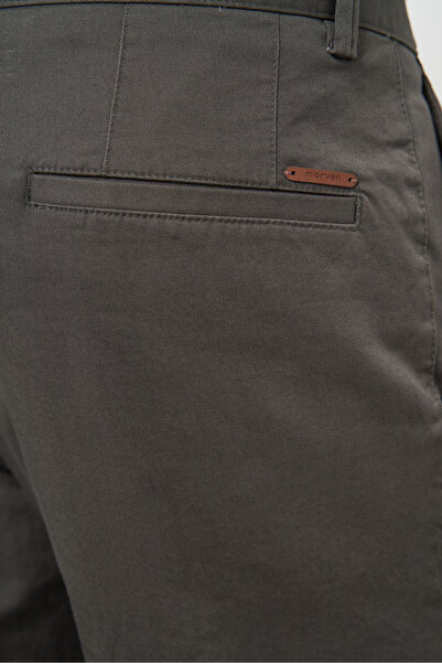 Morven Men's Khaki Cotton Side Pocket Slim Fit Chino Trousers