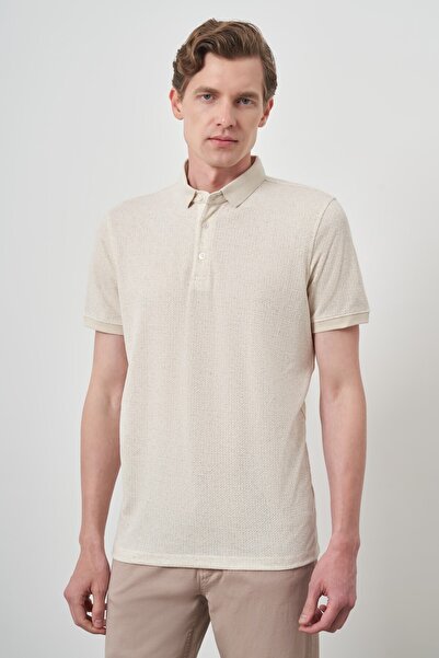 Morven Ανδρικό T-Shirt Cream Trend Polo Collar