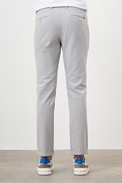 Morven Ανδρικό γκρι βαμβακερό λινό Trend Αθλητικό παντελόνι Jogger Slim Fit