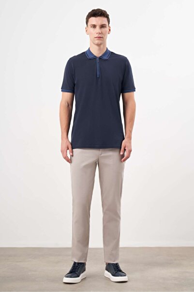 Morven Men's Navy Blue Trend Polo Neck Dynamic Fit T-Shirt