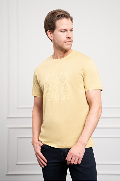 Morven Ανδρικό μπλουζάκι με λαιμόκοψη με πράσινη τάση Dynamic Fit