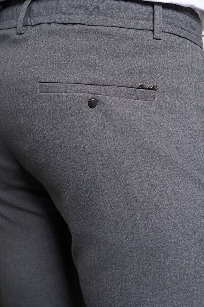 Morven Gray Slim Fit Slim Fit Side Pocket Lace up Jogger Men's Trousers