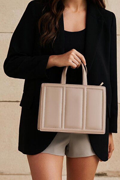 FABRİCA WEAR حقيبة كتف ويد نسائية ذات حزام متقاطع باللون البيج