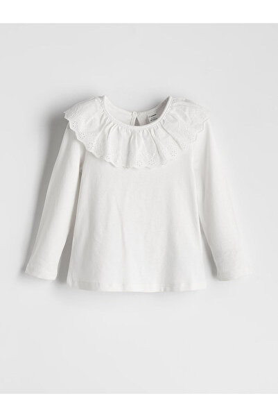 LC Waikiki Collar Detailed Combed Cotton Girls' T-Shirt (W5)