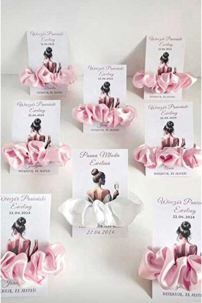 veraepoksi 20 ADET Saten Toka Kına Gecesi Hediyesi Scrunchie Toka - Renk Seçe...