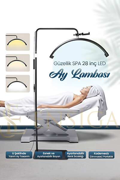 EN SİGA Ay Lamba Led 28inç Video Işığı Yarım Ay Kumandalı Dolgu Işık Kalıcı M...