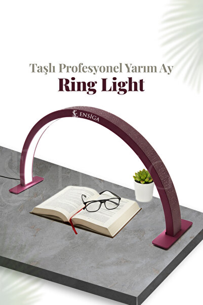 EN SİGA Taşlı Profesyonel Yarım Ay Ring Light Stand Led Işık Tırnak Kirpik Iş...
