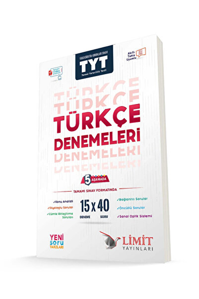 Limit Yayınları Limit Yks Tyt Türkçe 15x40 Denemeleri