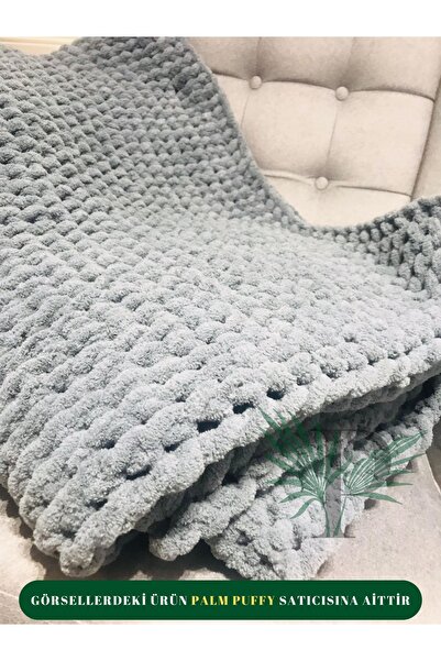 Alize Palm Puffy Gri 150x200cm Tek Kişilik Battaniye