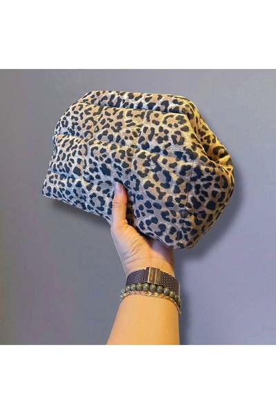 Nuggita Leopard Puffer Hidden Scholarship Clutch Bag