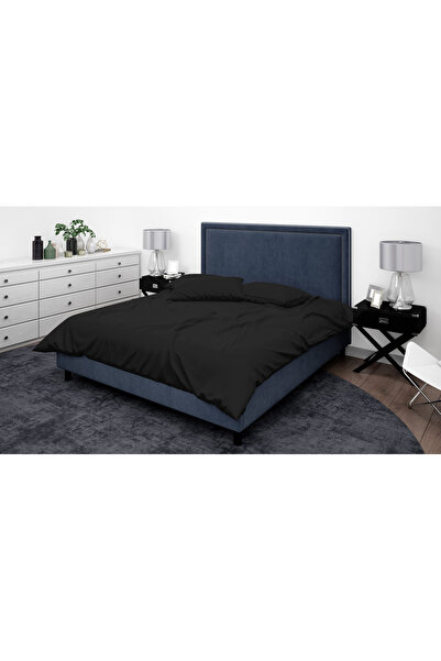 Bed N Home SA Duvet cover set, 100% Egyptian cotton, 250 thread count, black, 2 pillowcases, 240 x 260 cm