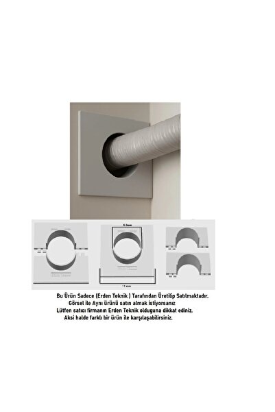 ERDEN Klima Borusu Delik Kapatma Kapagı Kare Model Plastik 1 Adet Beyaz Renk