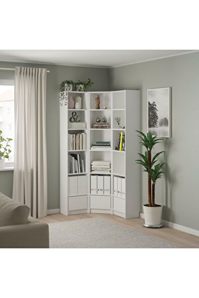 IKEA BILLY köşe kitaplık, beyaz, 95/95x28x202 cm