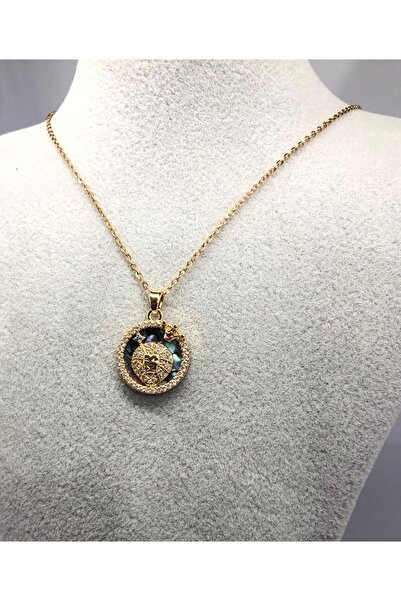 stainless steell Aslan Burcu Kolyesi – Gold Renk Paslanmaz Çelik Burç Kolye- LC & Luniva Collection