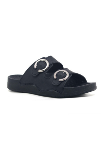 Benittokids Mulex Women's Faux Leather Orthopedic Comfortable Sole Adjustable Buckle Stitched Stylish Out Content Slippers