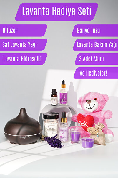 Lavanta Hediye Spa Seti - Lavanta Yağı, Lavanta Bakım Yağı, Lavanta Hidrosolü, Banyo Tuzu ve Dahası