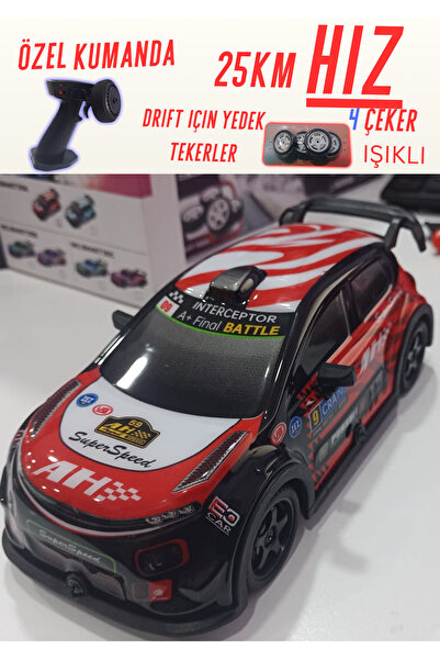 Boratila Toys 1:22 Ölçek 2.4 Ghz Özel Kumandalı 4 Çeker Full Fonksiyon Işıklı 25 km Hızlı Drift RC Araba