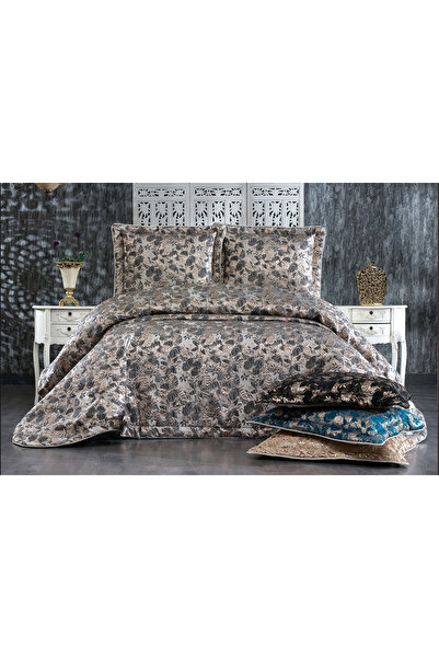 NAKIŞHAN Adya Bedspread Set-Anthracite 3 Pieces