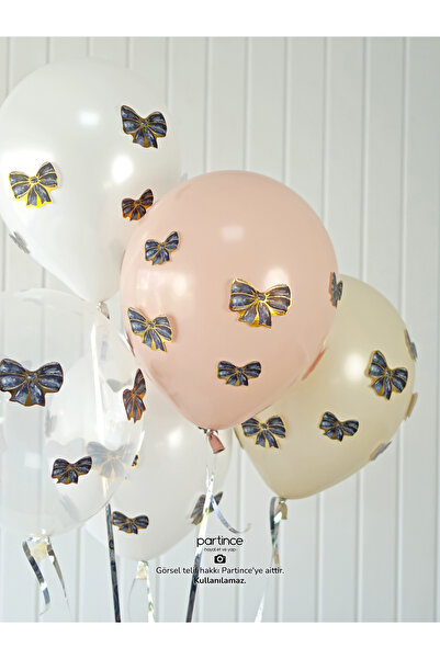 partince 48 Adet Siyah Fiyonk Kurdele Süs Parti Süsü Fiyonk Doğum Günü Süsü