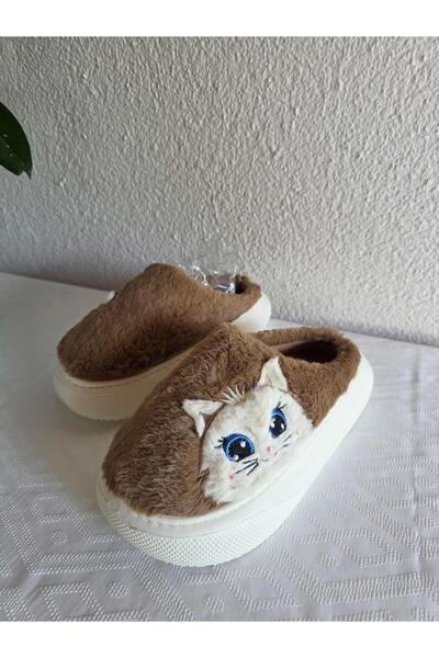 Benittokids Дамски плюшени домашни пантофи с котешки принт 25BNT133
