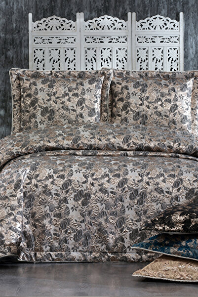 NAKIŞHAN Adya Bedspread Set-Anthracite 3 Pieces