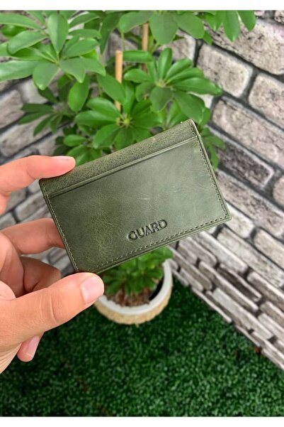 GUARD Антично зелено портмоне от естествена кожа за мъже/жени - P1169