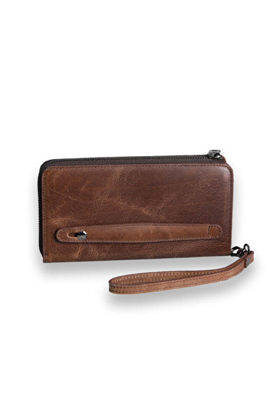 GUARD Antik Kahverengi - Taba Çok Fonksiyonlu Hakiki Deri Cüzdan ve El Çantası Erkek / Kadın P3071