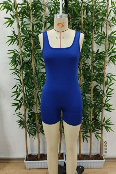 Mossta Square Neck Bodycon Shorts Jumpsuit - Saks