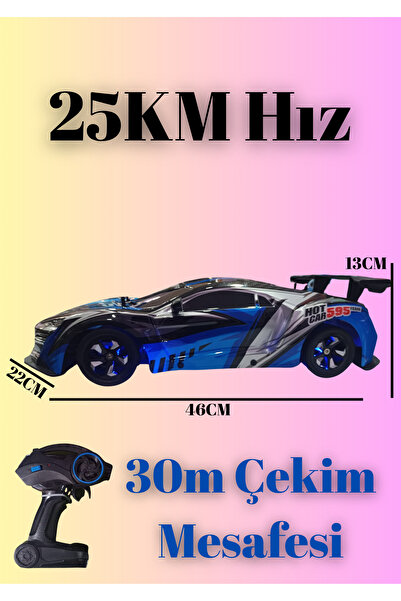 Boratila Toys 2.4Ghz 7.4V 1200Mah 46CM Büyük Boy Yüksek Hızlı Uzaktan Kumandalı Şarjlı Drift Yarış Arabası