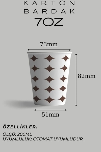 KOLİTÜRK 100 قطعة من الأكواب الكرتونية المقاومة للتسرب سعة 7 أونصة