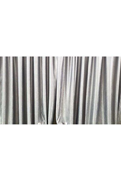 Mastel Set of 2 curtains, grey, plain velvet pattern