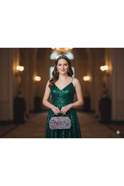 DNC Doğal Parlak Taşlı El Yapımı Abiye Çantalar Düğün, Nişan, Kına ve Özel Günleriniz İçin Şıklık