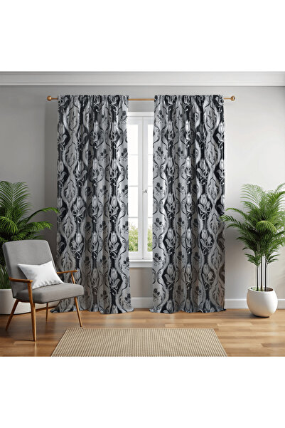 Mastel Set of 2 black-out curtains, gray-black color B13