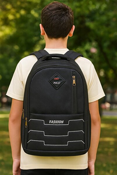 Ünal Çanta Rucsac de școală Polo Silver negru