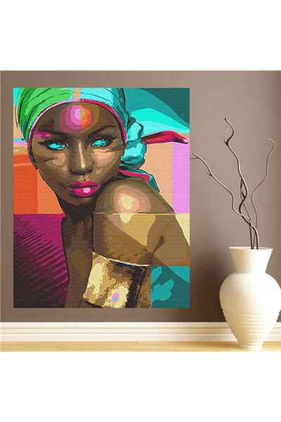HDART Siyahi Afrikalı Zenci Kadın Kanvas Tablo Tablosu